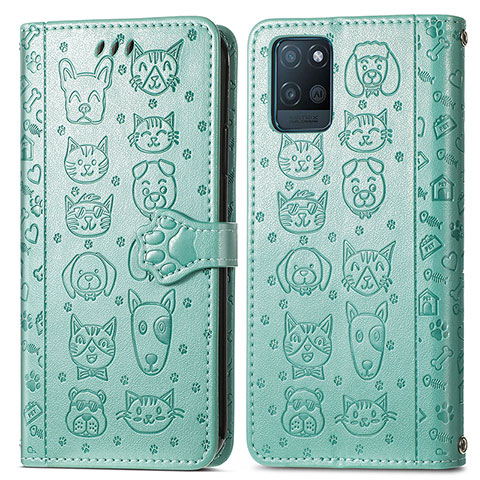 Custodia Portafoglio In Pelle Fantasia Modello Cover con Supporto S03D per Realme V11 5G Verde