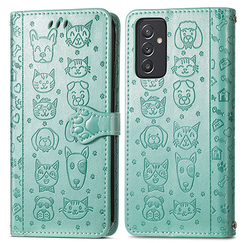 Custodia Portafoglio In Pelle Fantasia Modello Cover con Supporto S03D per Samsung Galaxy A05s Verde