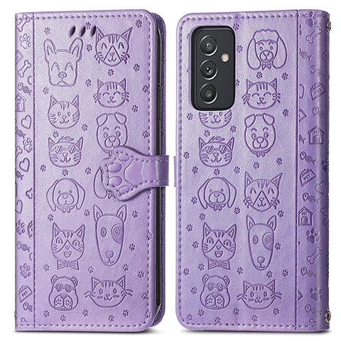 Custodia Portafoglio In Pelle Fantasia Modello Cover con Supporto S03D per Samsung Galaxy A05s Viola