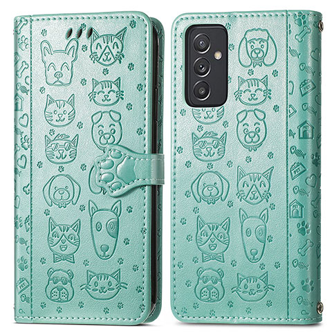 Custodia Portafoglio In Pelle Fantasia Modello Cover con Supporto S03D per Samsung Galaxy A15 5G Verde