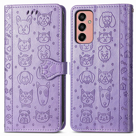 Custodia Portafoglio In Pelle Fantasia Modello Cover con Supporto S03D per Samsung Galaxy F13 4G Viola