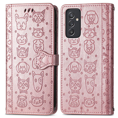 Custodia Portafoglio In Pelle Fantasia Modello Cover con Supporto S03D per Samsung Galaxy F34 5G Rosa