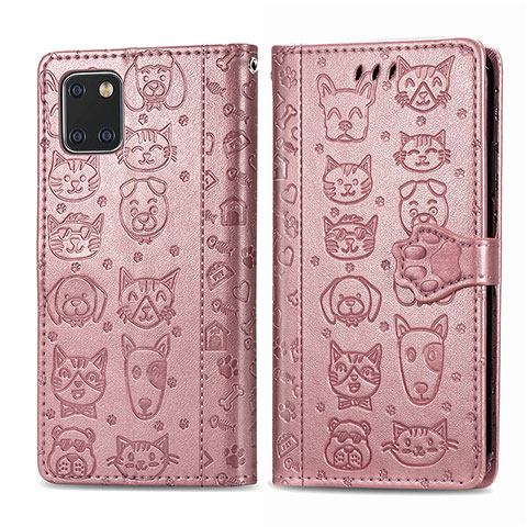 Custodia Portafoglio In Pelle Fantasia Modello Cover con Supporto S03D per Samsung Galaxy M60s Rosa