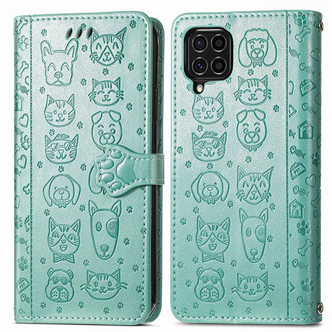 Custodia Portafoglio In Pelle Fantasia Modello Cover con Supporto S03D per Samsung Galaxy M62 4G Verde