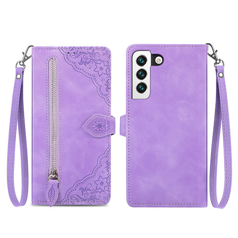 Custodia Portafoglio In Pelle Fantasia Modello Cover con Supporto S03D per Samsung Galaxy S21 FE 5G Viola