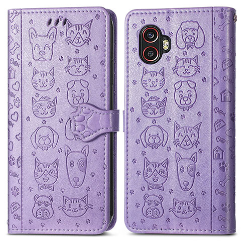 Custodia Portafoglio In Pelle Fantasia Modello Cover con Supporto S03D per Samsung Galaxy XCover 6 Pro 5G Viola