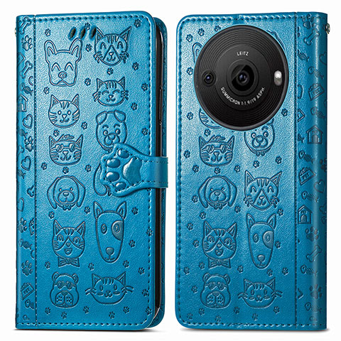 Custodia Portafoglio In Pelle Fantasia Modello Cover con Supporto S03D per Sharp Aquos R8s Pro Blu