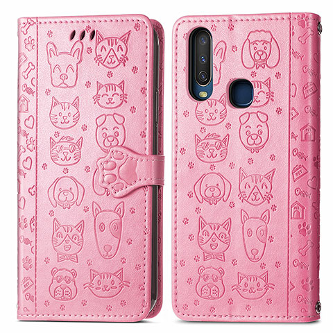 Custodia Portafoglio In Pelle Fantasia Modello Cover con Supporto S03D per Vivo Y11 Rosa