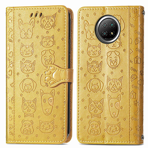 Custodia Portafoglio In Pelle Fantasia Modello Cover con Supporto S03D per Xiaomi Mi 10i 5G Giallo