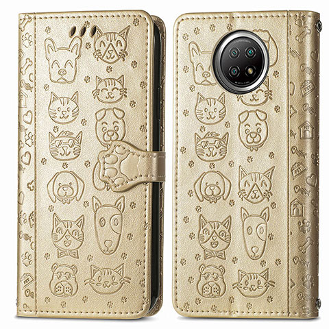 Custodia Portafoglio In Pelle Fantasia Modello Cover con Supporto S03D per Xiaomi Mi 10i 5G Oro