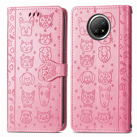 Custodia Portafoglio In Pelle Fantasia Modello Cover con Supporto S03D per Xiaomi Mi 10i 5G Rosa