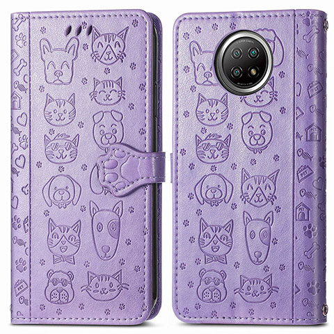 Custodia Portafoglio In Pelle Fantasia Modello Cover con Supporto S03D per Xiaomi Mi 10i 5G Viola