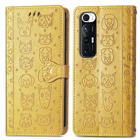 Custodia Portafoglio In Pelle Fantasia Modello Cover con Supporto S03D per Xiaomi Mi 10S 5G Giallo