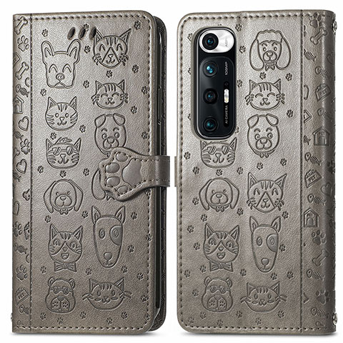 Custodia Portafoglio In Pelle Fantasia Modello Cover con Supporto S03D per Xiaomi Mi 10S 5G Grigio