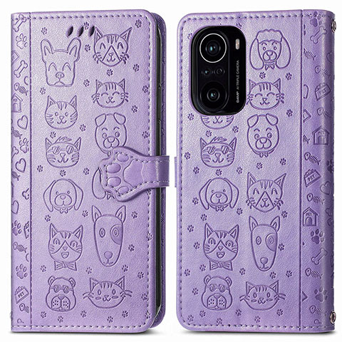 Custodia Portafoglio In Pelle Fantasia Modello Cover con Supporto S03D per Xiaomi Mi 11X 5G Viola