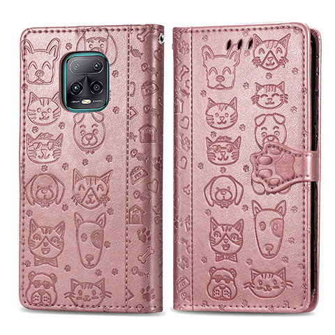 Custodia Portafoglio In Pelle Fantasia Modello Cover con Supporto S03D per Xiaomi Redmi 10X Pro 5G Oro Rosa