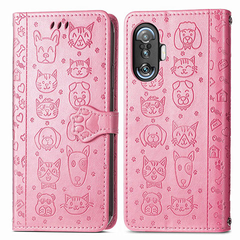 Custodia Portafoglio In Pelle Fantasia Modello Cover con Supporto S03D per Xiaomi Redmi K40 Gaming 5G Rosa