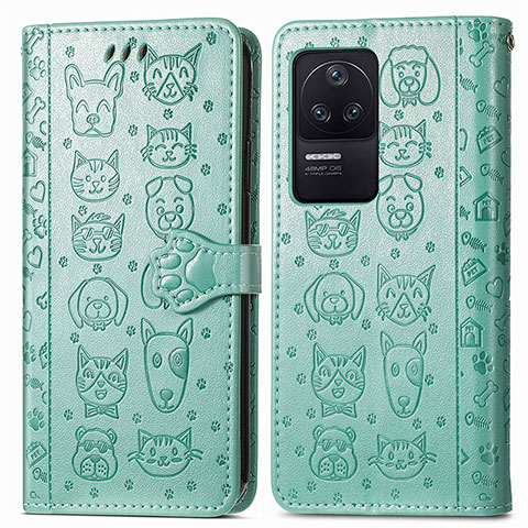 Custodia Portafoglio In Pelle Fantasia Modello Cover con Supporto S03D per Xiaomi Redmi K40S 5G Verde