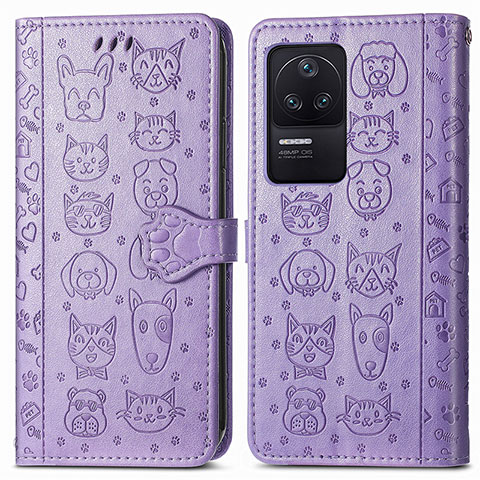 Custodia Portafoglio In Pelle Fantasia Modello Cover con Supporto S03D per Xiaomi Redmi K40S 5G Viola