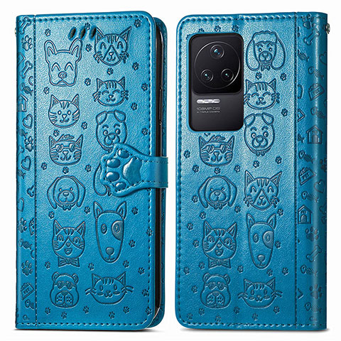 Custodia Portafoglio In Pelle Fantasia Modello Cover con Supporto S03D per Xiaomi Redmi K50 5G Blu