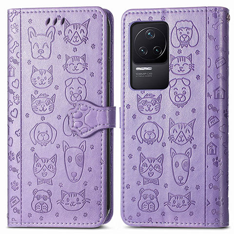 Custodia Portafoglio In Pelle Fantasia Modello Cover con Supporto S03D per Xiaomi Redmi K50 5G Viola