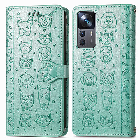 Custodia Portafoglio In Pelle Fantasia Modello Cover con Supporto S03D per Xiaomi Redmi K50 Ultra 5G Verde