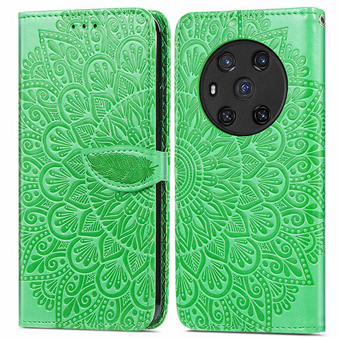 Custodia Portafoglio In Pelle Fantasia Modello Cover con Supporto S04D per Huawei Honor Magic3 5G Verde