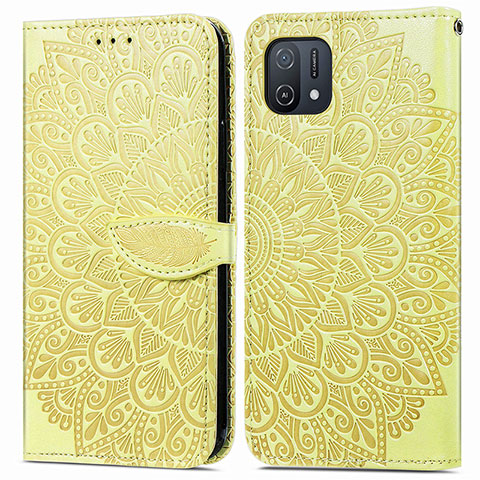 Custodia Portafoglio In Pelle Fantasia Modello Cover con Supporto S04D per Oppo A16e Giallo