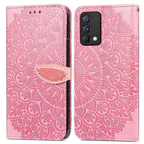 Custodia Portafoglio In Pelle Fantasia Modello Cover con Supporto S04D per Realme GT Master 5G Oro Rosa