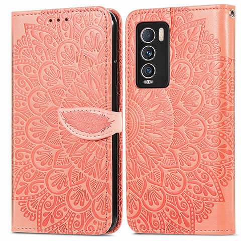 Custodia Portafoglio In Pelle Fantasia Modello Cover con Supporto S04D per Realme GT Master Explorer 5G Arancione