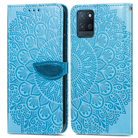 Custodia Portafoglio In Pelle Fantasia Modello Cover con Supporto S04D per Realme V11 5G Blu