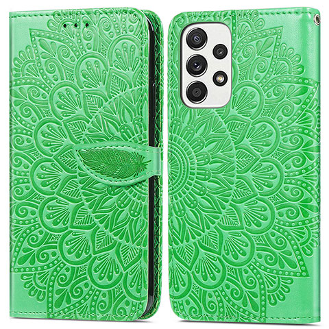 Custodia Portafoglio In Pelle Fantasia Modello Cover con Supporto S04D per Samsung Galaxy A33 5G Verde