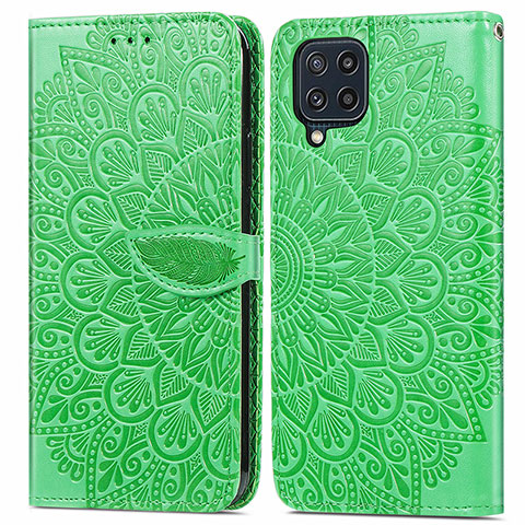 Custodia Portafoglio In Pelle Fantasia Modello Cover con Supporto S04D per Samsung Galaxy M32 4G Verde