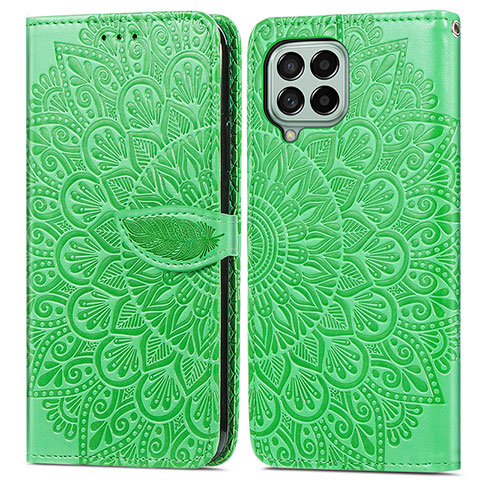 Custodia Portafoglio In Pelle Fantasia Modello Cover con Supporto S04D per Samsung Galaxy M53 5G Verde