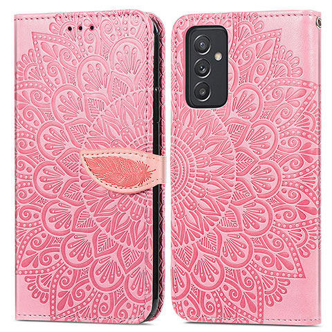 Custodia Portafoglio In Pelle Fantasia Modello Cover con Supporto S04D per Samsung Galaxy S23 FE 5G Oro Rosa