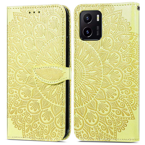 Custodia Portafoglio In Pelle Fantasia Modello Cover con Supporto S04D per Vivo Y10 t1 Giallo