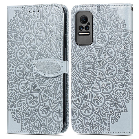 Custodia Portafoglio In Pelle Fantasia Modello Cover con Supporto S04D per Xiaomi Civi 1S 5G Grigio