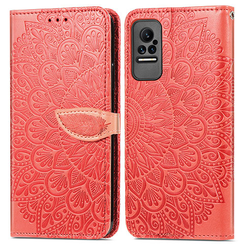 Custodia Portafoglio In Pelle Fantasia Modello Cover con Supporto S04D per Xiaomi Civi 1S 5G Rosso