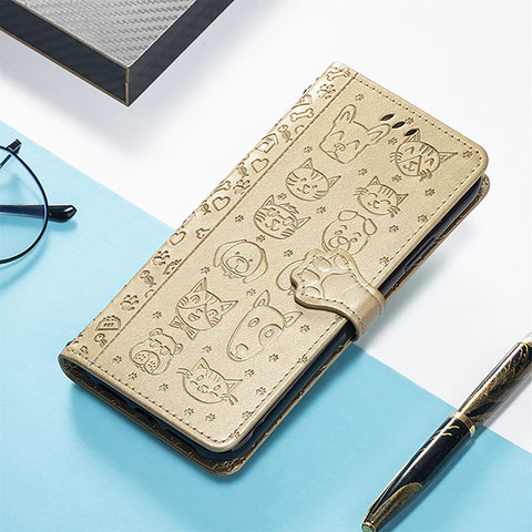 Custodia Portafoglio In Pelle Fantasia Modello Cover con Supporto S04D per Xiaomi Redmi 11A 4G Oro