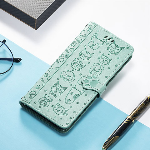 Custodia Portafoglio In Pelle Fantasia Modello Cover con Supporto S04D per Xiaomi Redmi 12C 4G Verde