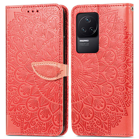 Custodia Portafoglio In Pelle Fantasia Modello Cover con Supporto S04D per Xiaomi Redmi K50 5G Rosso