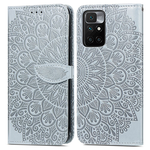 Custodia Portafoglio In Pelle Fantasia Modello Cover con Supporto S04D per Xiaomi Redmi Note 11 4G (2021) Grigio