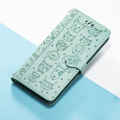 Custodia Portafoglio In Pelle Fantasia Modello Cover con Supporto S05D per Huawei Honor 50 5G Verde