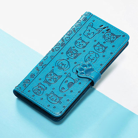 Custodia Portafoglio In Pelle Fantasia Modello Cover con Supporto S05D per Huawei Honor Magic3 5G Blu