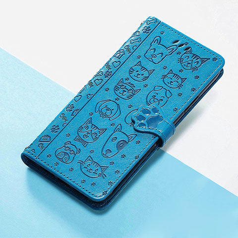 Custodia Portafoglio In Pelle Fantasia Modello Cover con Supporto S05D per Huawei Nova 10 Pro Blu