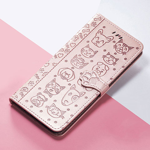 Custodia Portafoglio In Pelle Fantasia Modello Cover con Supporto S05D per Huawei Nova 9 SE Oro Rosa