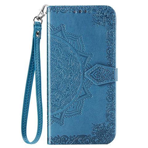 Custodia Portafoglio In Pelle Fantasia Modello Cover con Supporto S05D per Samsung Galaxy M11 Blu