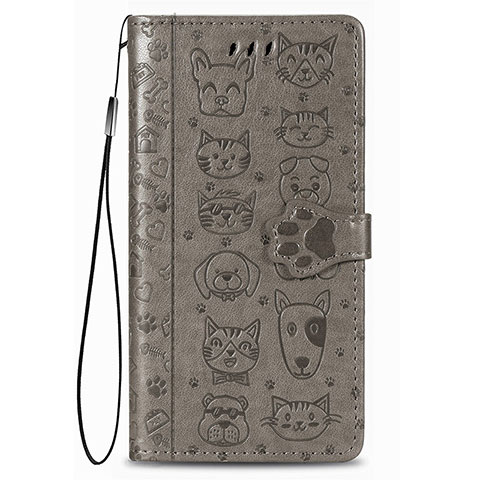 Custodia Portafoglio In Pelle Fantasia Modello Cover con Supporto S05D per Samsung Galaxy S21 5G Grigio