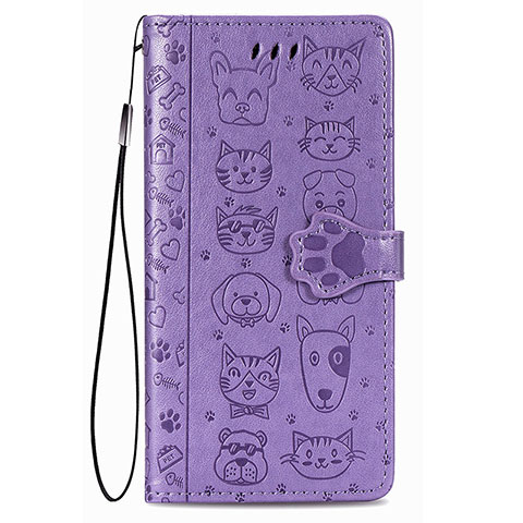 Custodia Portafoglio In Pelle Fantasia Modello Cover con Supporto S05D per Samsung Galaxy S21 5G Viola