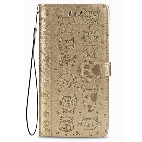 Custodia Portafoglio In Pelle Fantasia Modello Cover con Supporto S05D per Samsung Galaxy S21 Plus 5G Oro